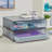 Plastic Stackable Organizing Drawers,12.5 Inches Wide. The Set Includes An Open Drawer And A Split Drawer, Organizing Desk Accessories And Sorting Paper. (Classic Grey / 2 Pieces)