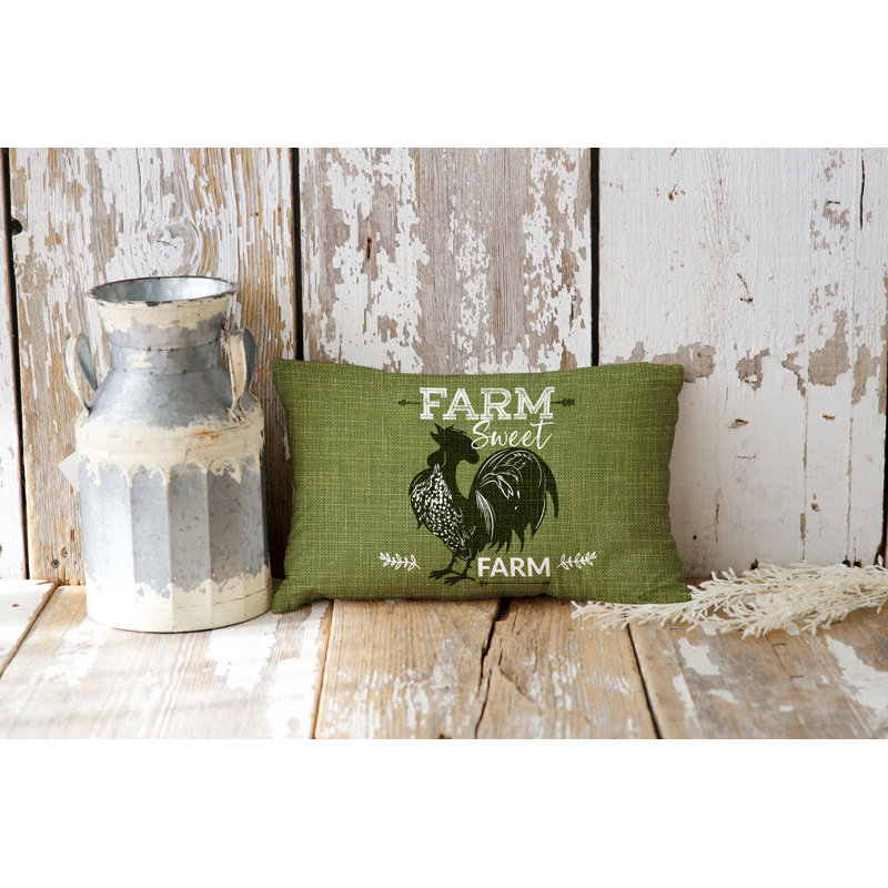 Coussin intérieur / extérieur Cooper Farm House Rooster, Vert