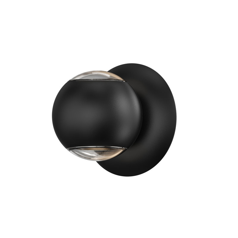 Hemisphere 1 - Light LED Flush Mounted Sconce, Textured Black