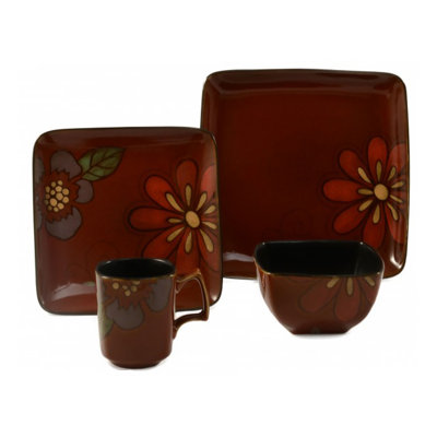 CAC China Tikal Piece Porcelain China Dinnerware Set - Service for 4