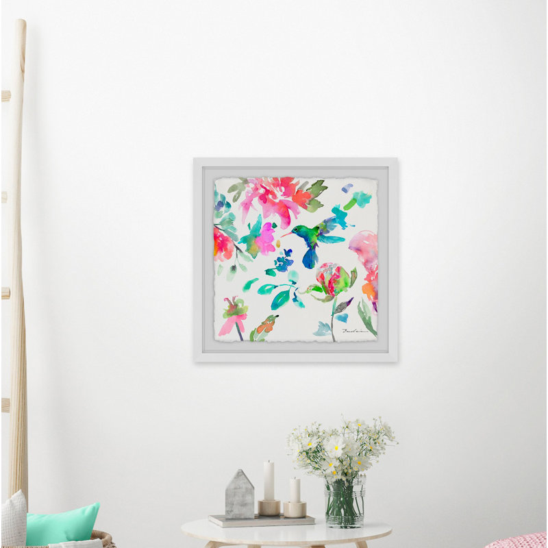 " Hearts That Flutter " Watercolor Print, 32" H x 32" W x 1.5" D