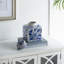 Pot décoratif chinois à motif floral chinois et bleu