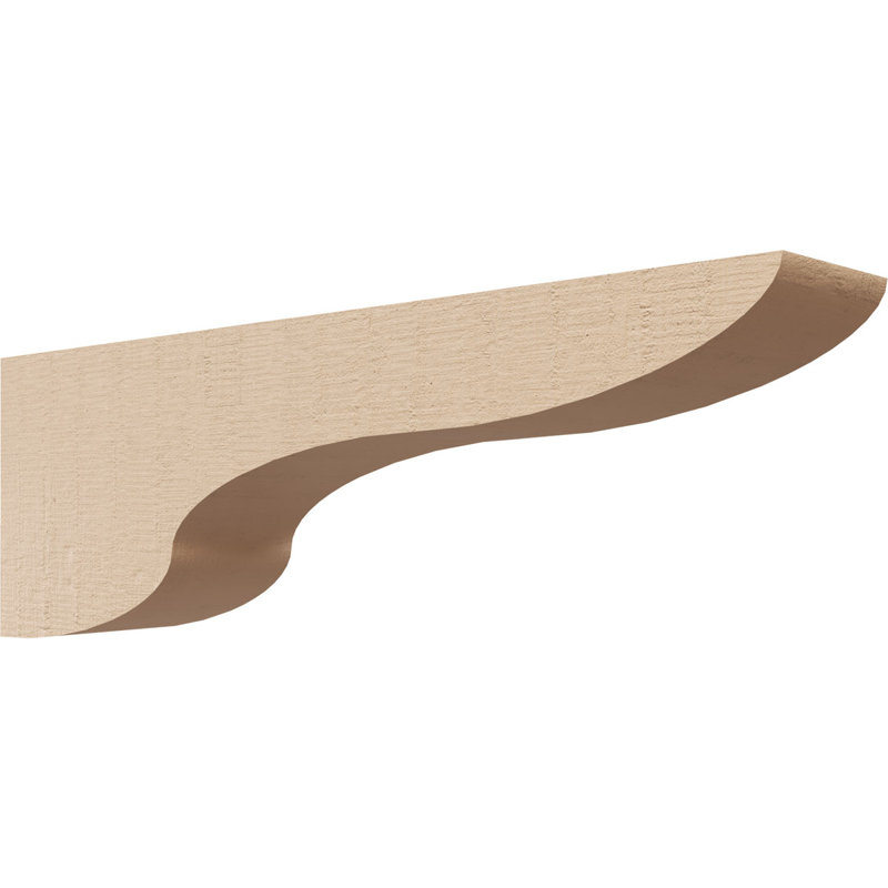 2"W x 12"D x 4"H Carmel Rough Cedar Woodgrain TimberThane Corbel, Primed Tan, 4" H x 2" W x 12" D
