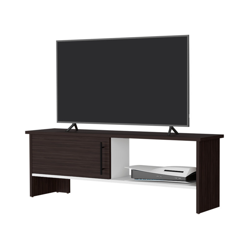 Meuble audio-vidéo Rock Point, Stained Walnut/White