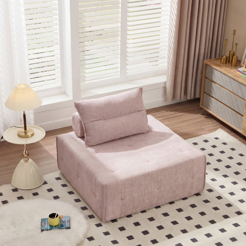 Canapé modulaire en chenille à assise profonde, dossier réglable, canapé compressé pour le salon, 1 pièce, PINK