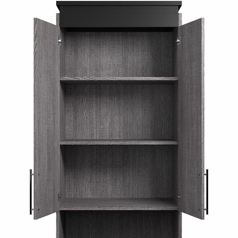 Ailed 20W 4-Drawer and Shelf Storage Cabinet, Bark Gray