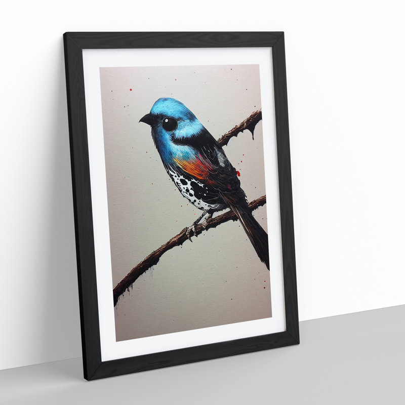 Solo Bird - Single Picture Frame Print, Black, 64cm H x 46cm W x 2cm D
