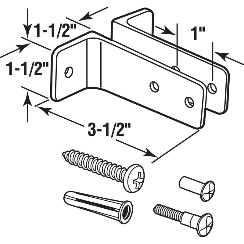 Supports muraux 2 pièces Prime-Line, 3 1/2 po