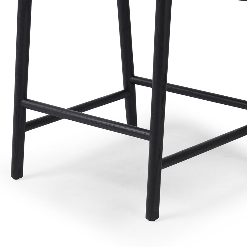 Tabouret Siofra, Noir, Tabouret de comptoir (siège d'une hauteur de 26 p