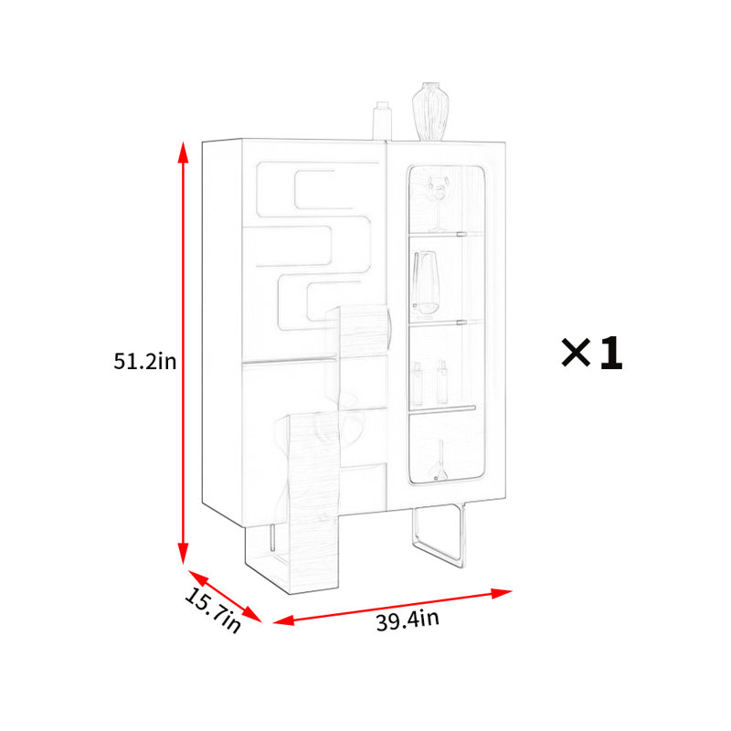 Armoire d'appoint Nordic Modern, Blanc / brun