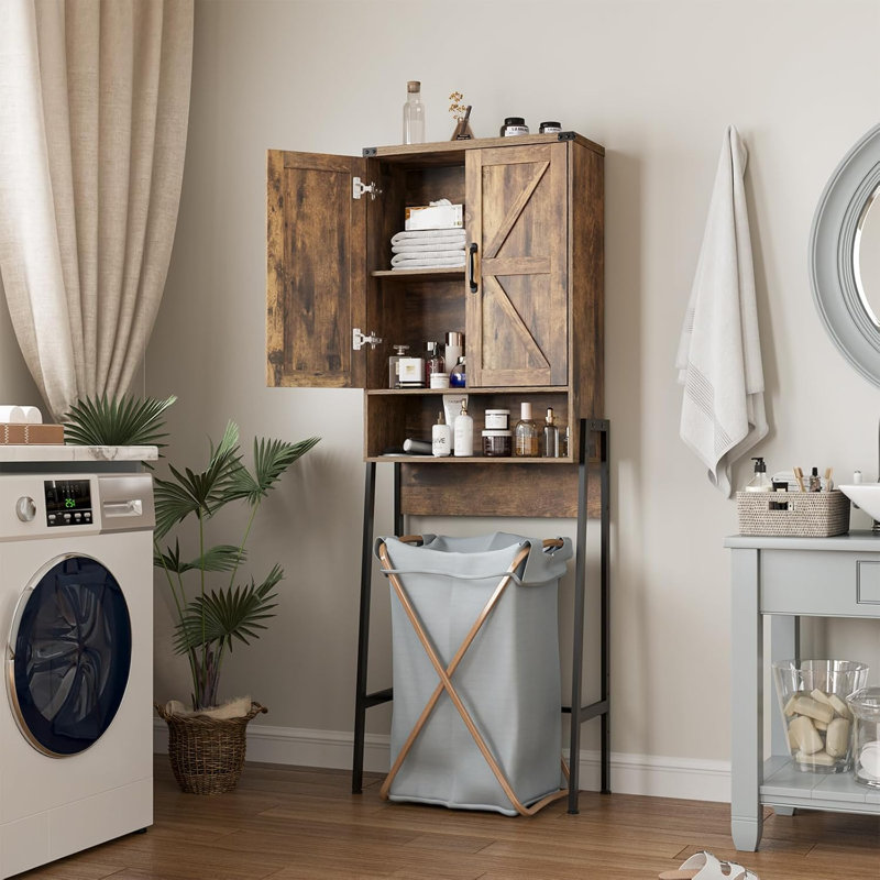 Over The Toilet Storage Cabinet with 2-Door, Brown