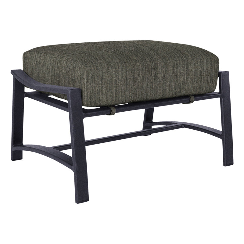 Avana Outdoor Ottoman, Graphite, Alcazar Redwood