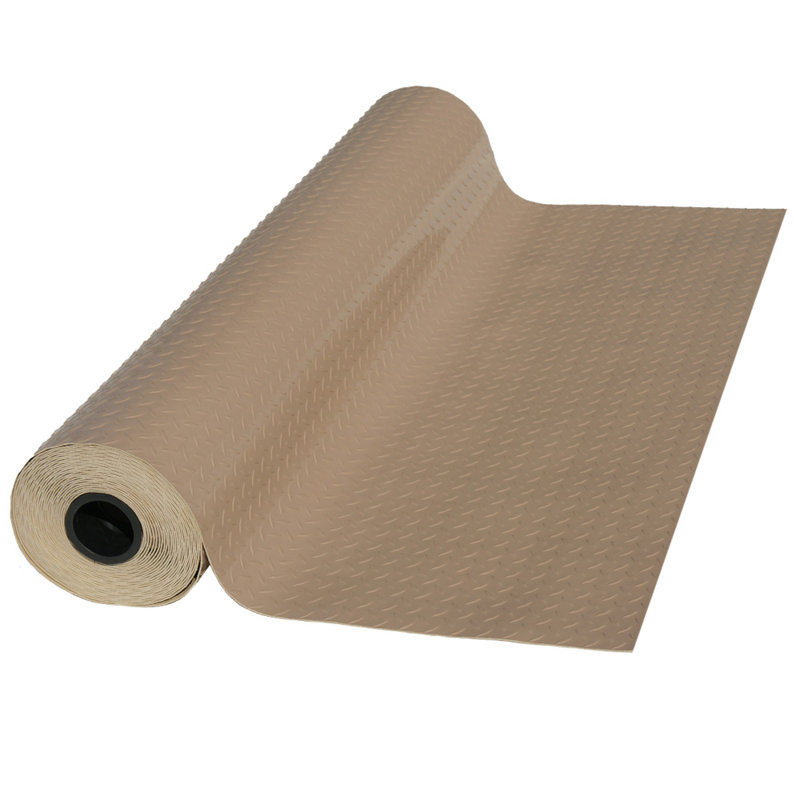 Rouleau de plancher de garage en métal "diamond-assiette" beige 4pi x 20 pi beige, 4 pi x 20 pi