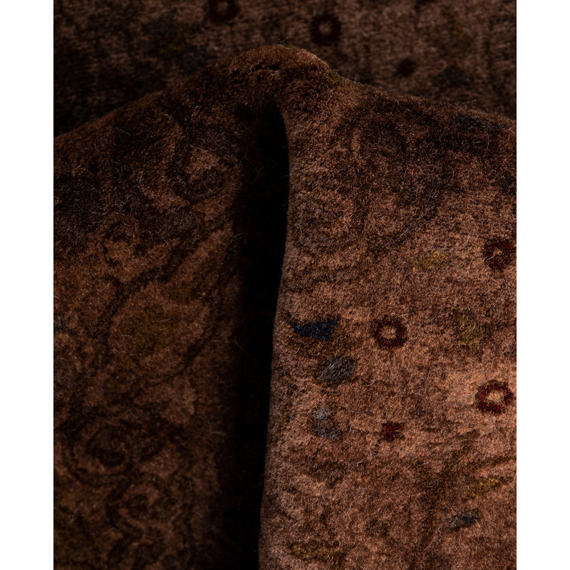 Overdyed Hand-Knotted Wool Modern-Contemporary Brown Runner 2' 8" x 7' 3"