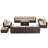 12 - Person Outdoor Wicker Patio Conversation Furniture Set with Fire Pit Table-1483489