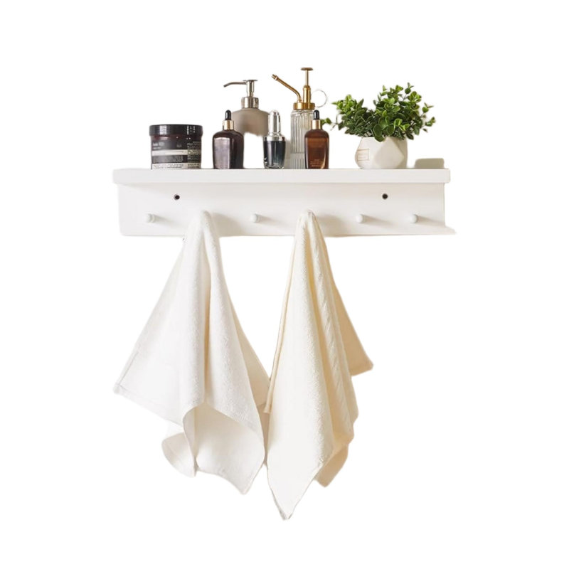 Wood Wall Organizer with Wall Baskets, White