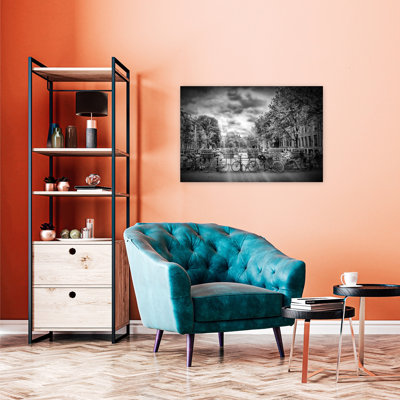 «Amsterdam Canal Bicyclcles», reproduction de tulipe contemporaine, art mural de la ville