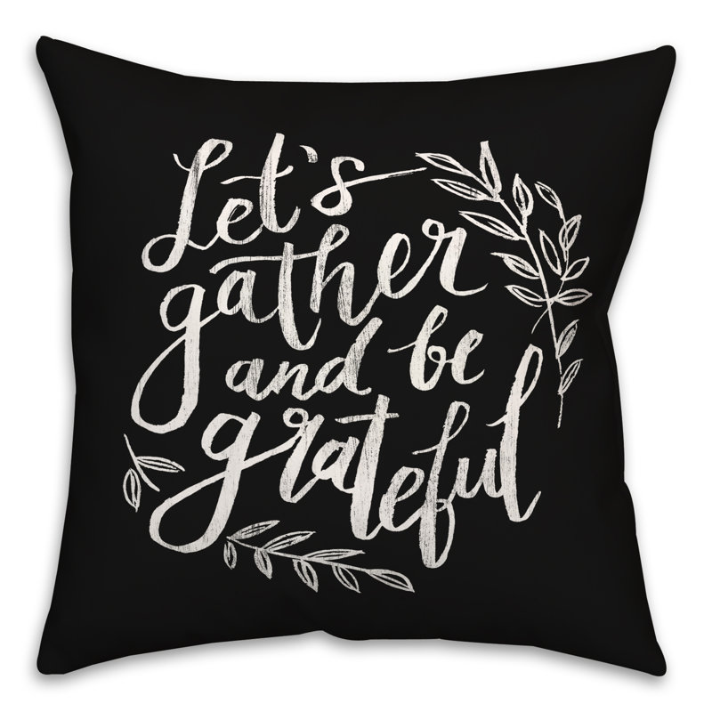 Outdoor Reversible Throw Pillow, 18" H x 18" W, Black