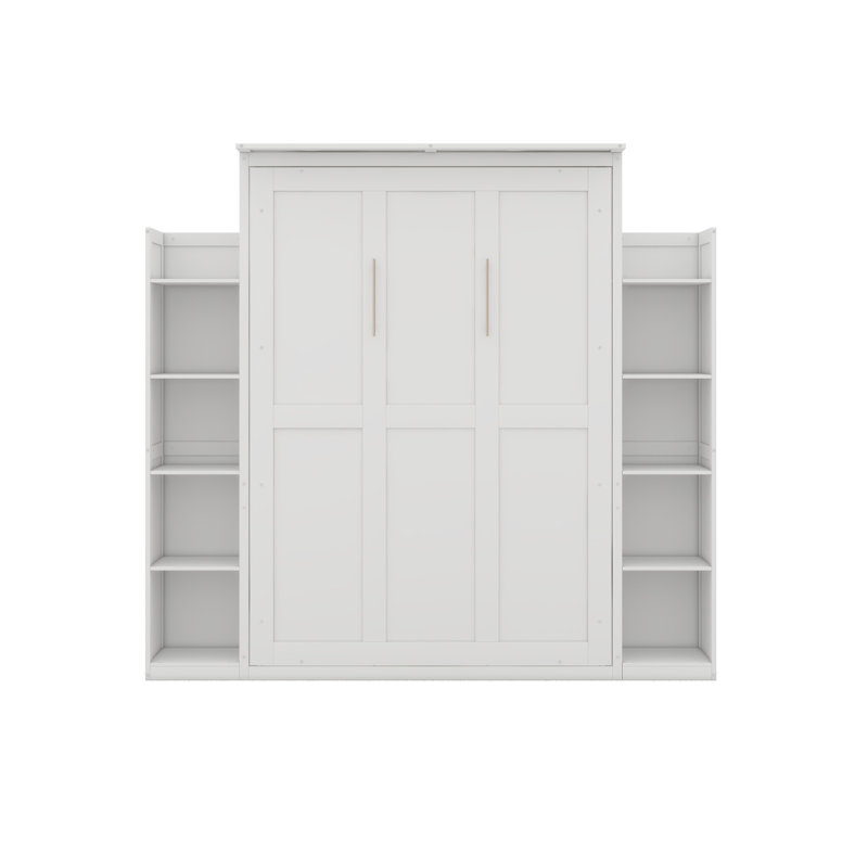 Lit escamotable avec tablettes Murphy, Blanc