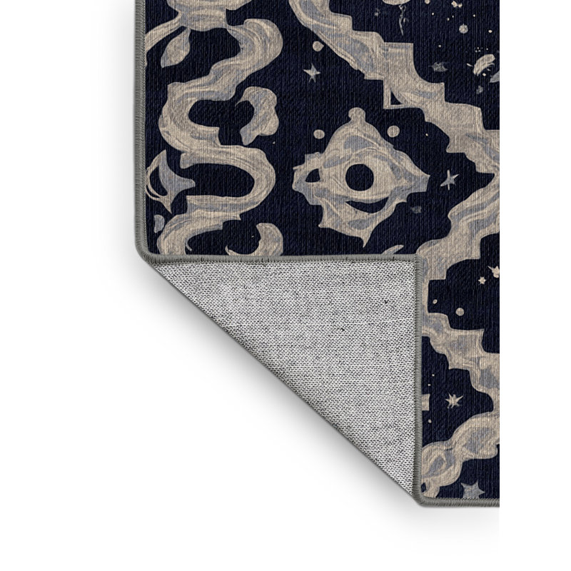 Machine Washable Gray Area Rug, Round 8'
