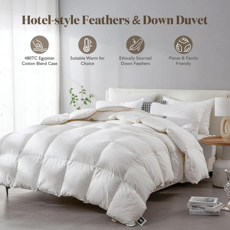 All Season Down Comforter Duvet Insert, King