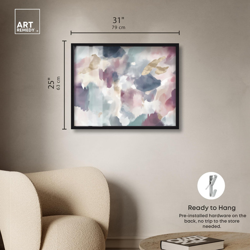 Golden Reflections I Shadowbox Print Blue Art par Art Remedy, H 25 po x l 31 po, Noir