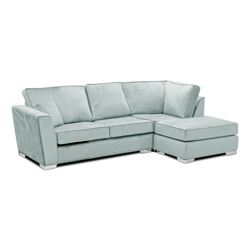 Quade 4 Seater Velvet Corner Sofa , Right Hand Facing, Blush