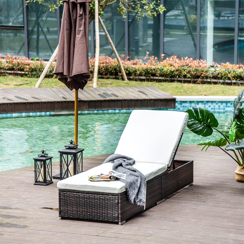 Aymelia 195cm Long Reclining Single Chaise with Cushions