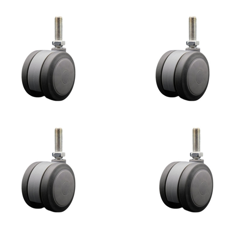 Ensemble de 4 roulettes pour lit simple à roulettes robustes 3 pouces 1/2 po, Gris
