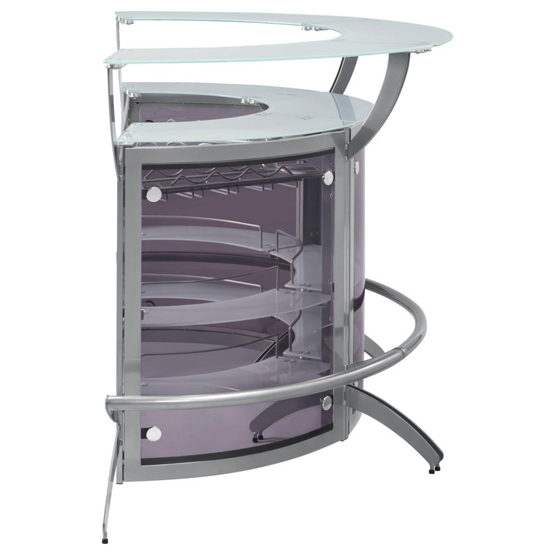 Borlase 63'' Wine Bar, Silver