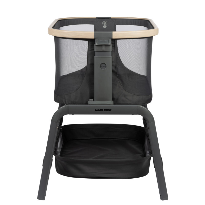 Iora Bedside Crib with Mattress, Light Gray