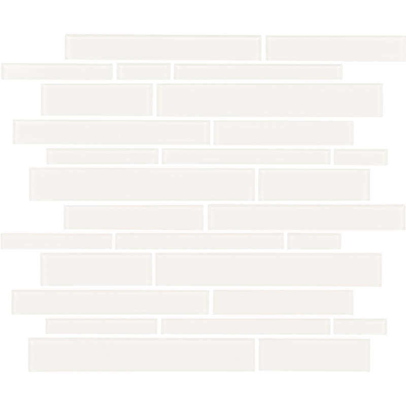 Mosaïque en verre aléatoire 11 x 13 Daltile Amity (15 pièces par boîte) (14 pieds carrés par boîte), Blanc