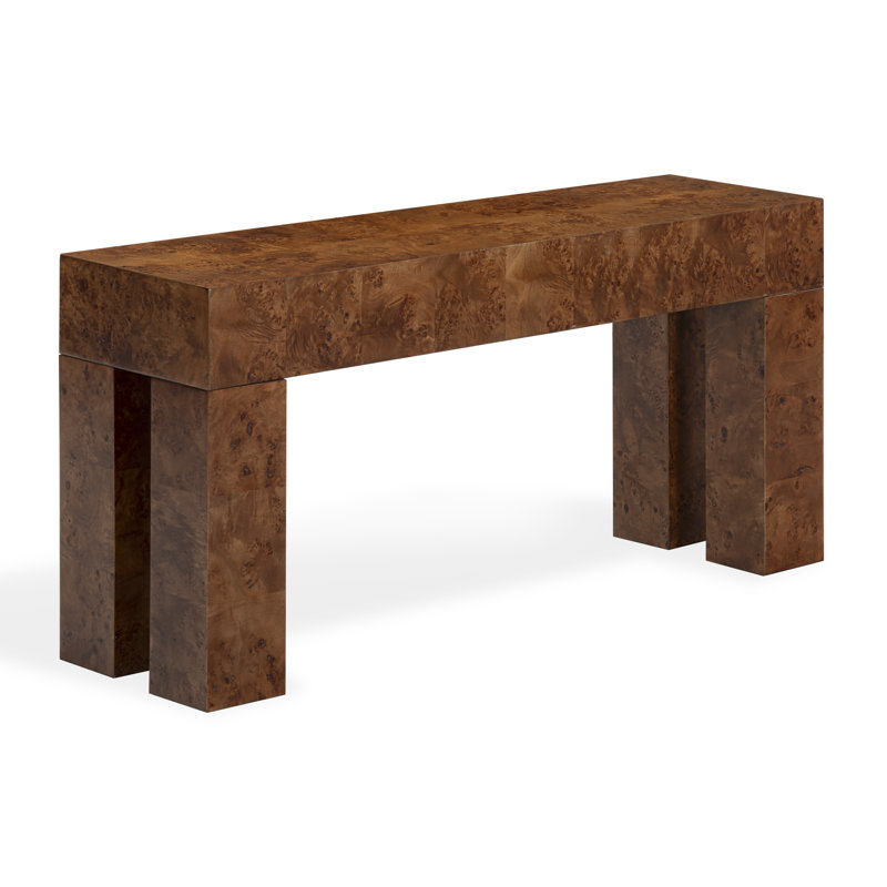 Betharose Burl Wood Console Table