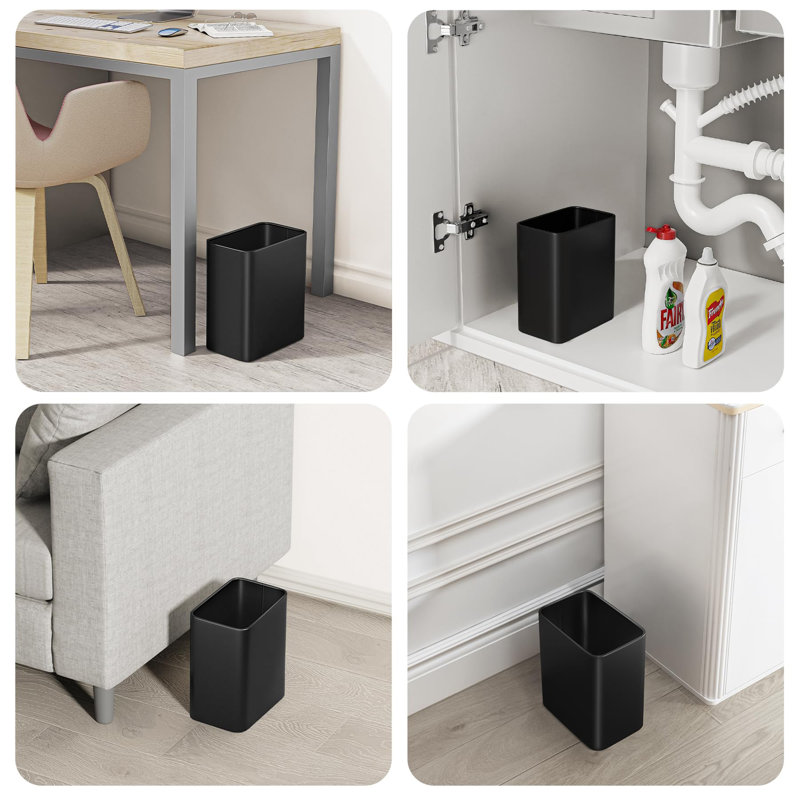 Petite poubelle de salle de bain 2,1 gallons, Noir