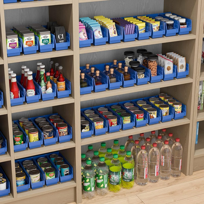 Ensemble de 24 bacs de rangement en plastique transparents robustes 12 x 4 x 4 po pour garage et garde-robe