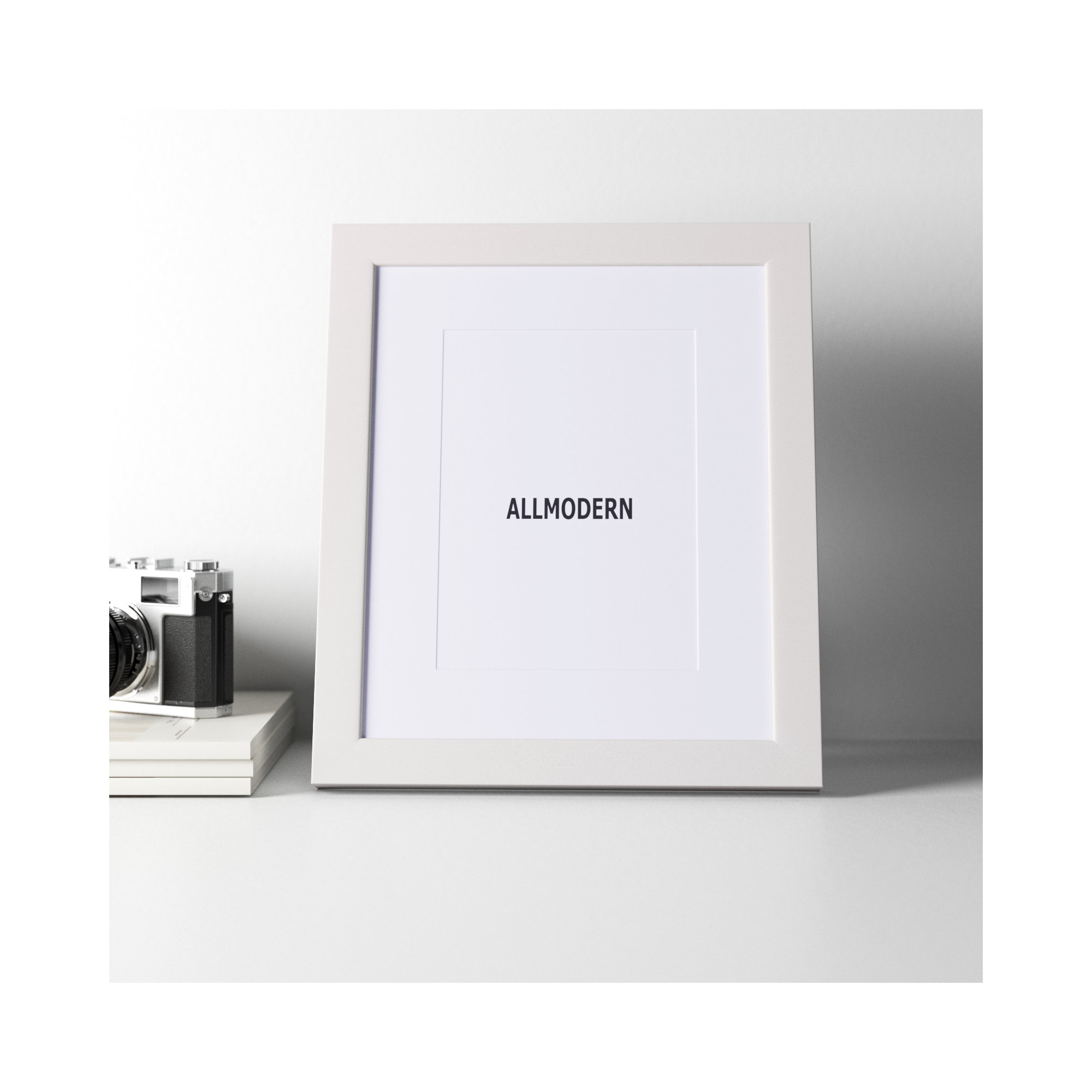 Capullo Wood Matte Picture Frame with Mat, White, 5" x 7"