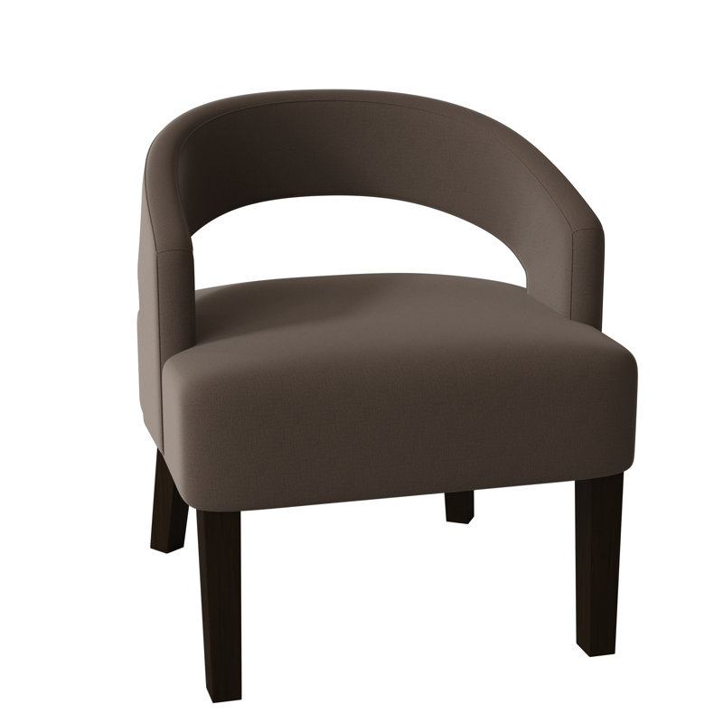 Fauteuil demi-tonneau Carly, Marron foncé, Gris anthracite d'Irlande