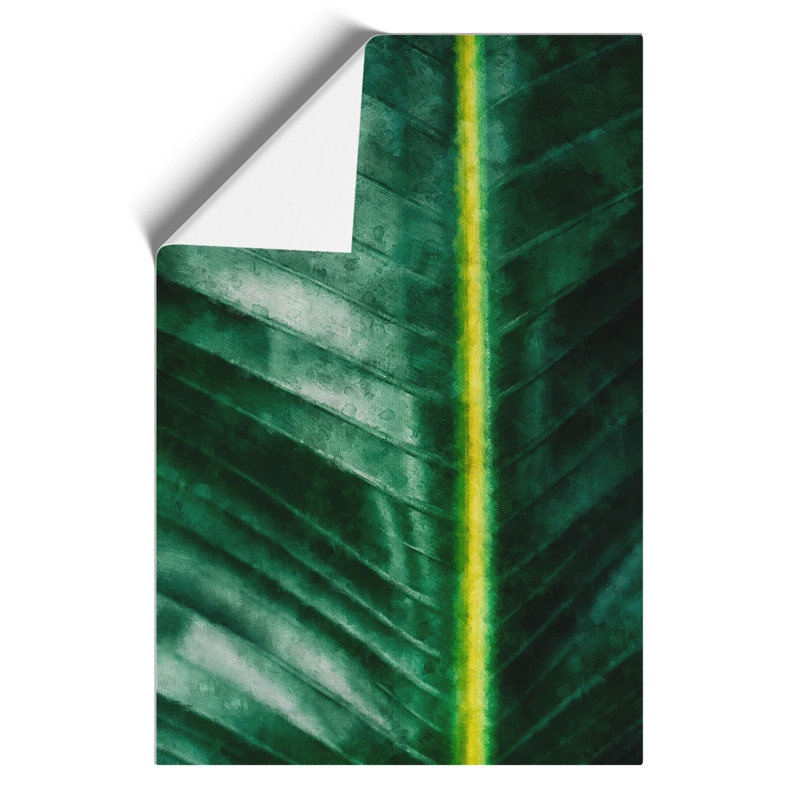 Green Leaf Line Painting - Frameless Print, 30cm H x 21cm W x 0.1cm D