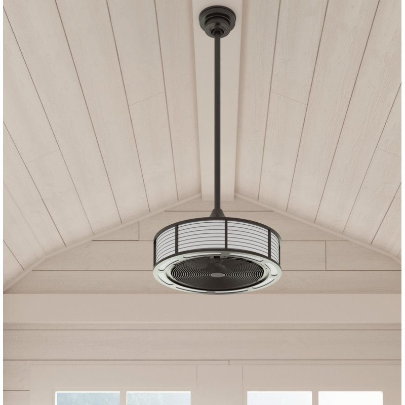 Tunley 22" Brushed Nickel LED Ceiling Fan with Wall Control