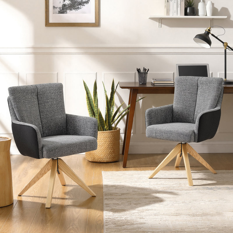 Ensemble de 2 chaises de bureau Bernab, Gris