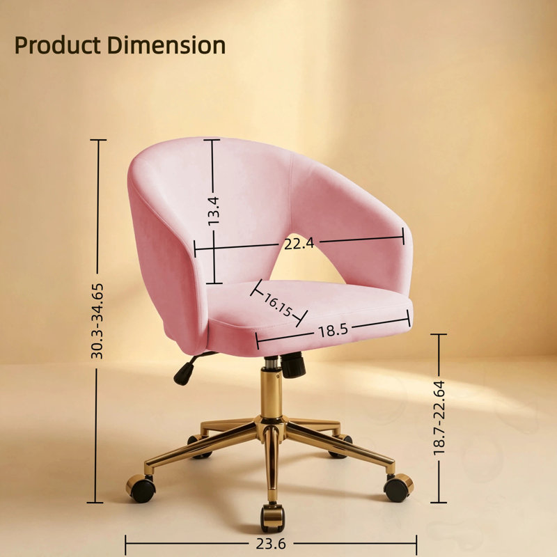Chaise de bureau pivotante à 360 °, Rose, Rose
