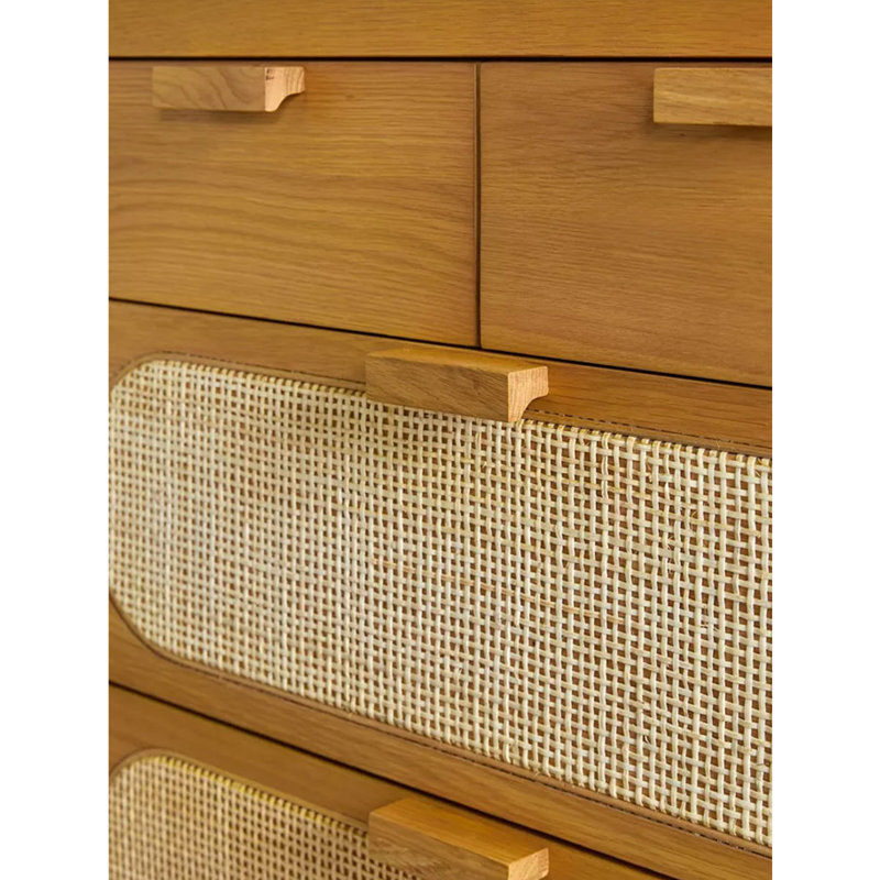 Commode 8 tiroirs Nordic Style, Brun pâle