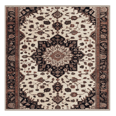 Machine Washable Persian Brown Area Rug