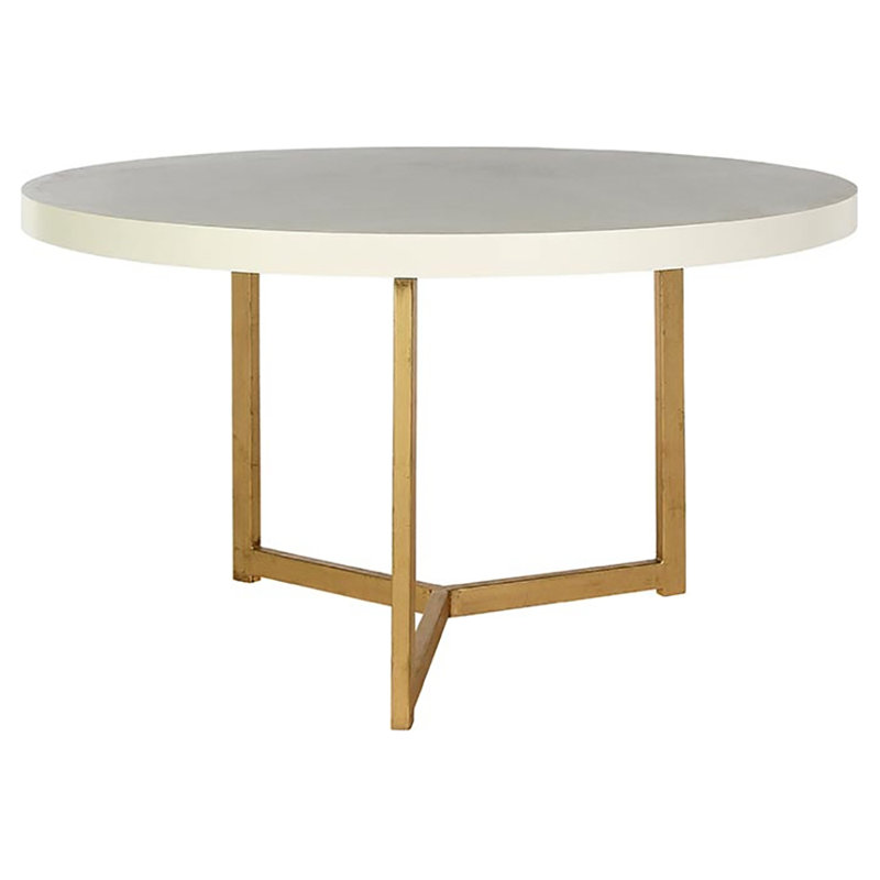 Valley 56" Trestle Dining Table, Gold Leaf, Black