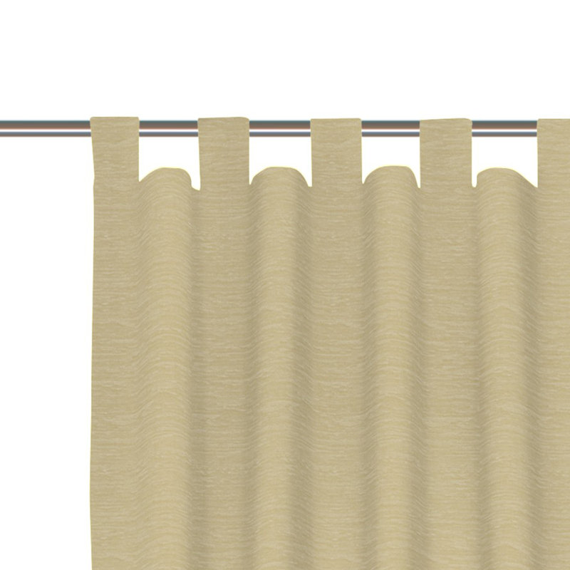 Polyacrylic Opaque Tab Top Curtain Panel, 132cm Width x 315cm Drop, Beige