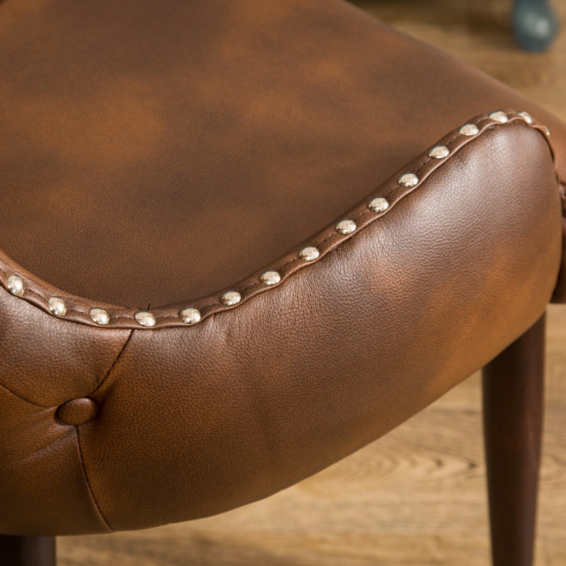 Jaria Tufted Armchair, Brown  Faux Leather