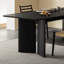 62.99" Black Rectangle Solid Wood Dining Tables-1355422864