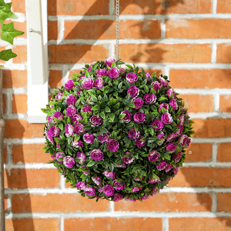 Anslem 28cm Faux Rose Plant in Freestanding, Purple
