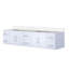 Meuble-lavabo double gris foncé 84 po X P 22 po D, avec plateau en quartz blanc-117843677