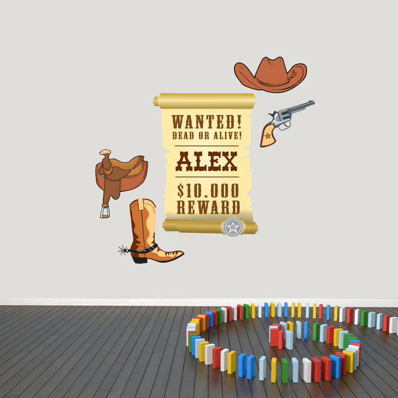 Décalcomanie murale imprimée western set Kincannon